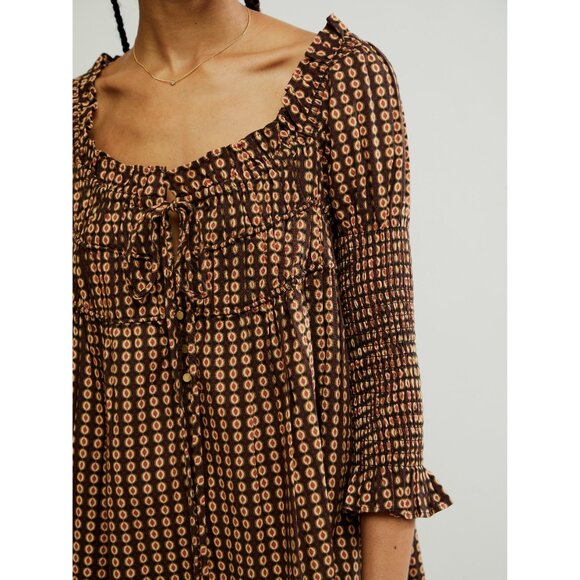 NWT Free People Black and Brown Mini Dress - Picture 7 of 16